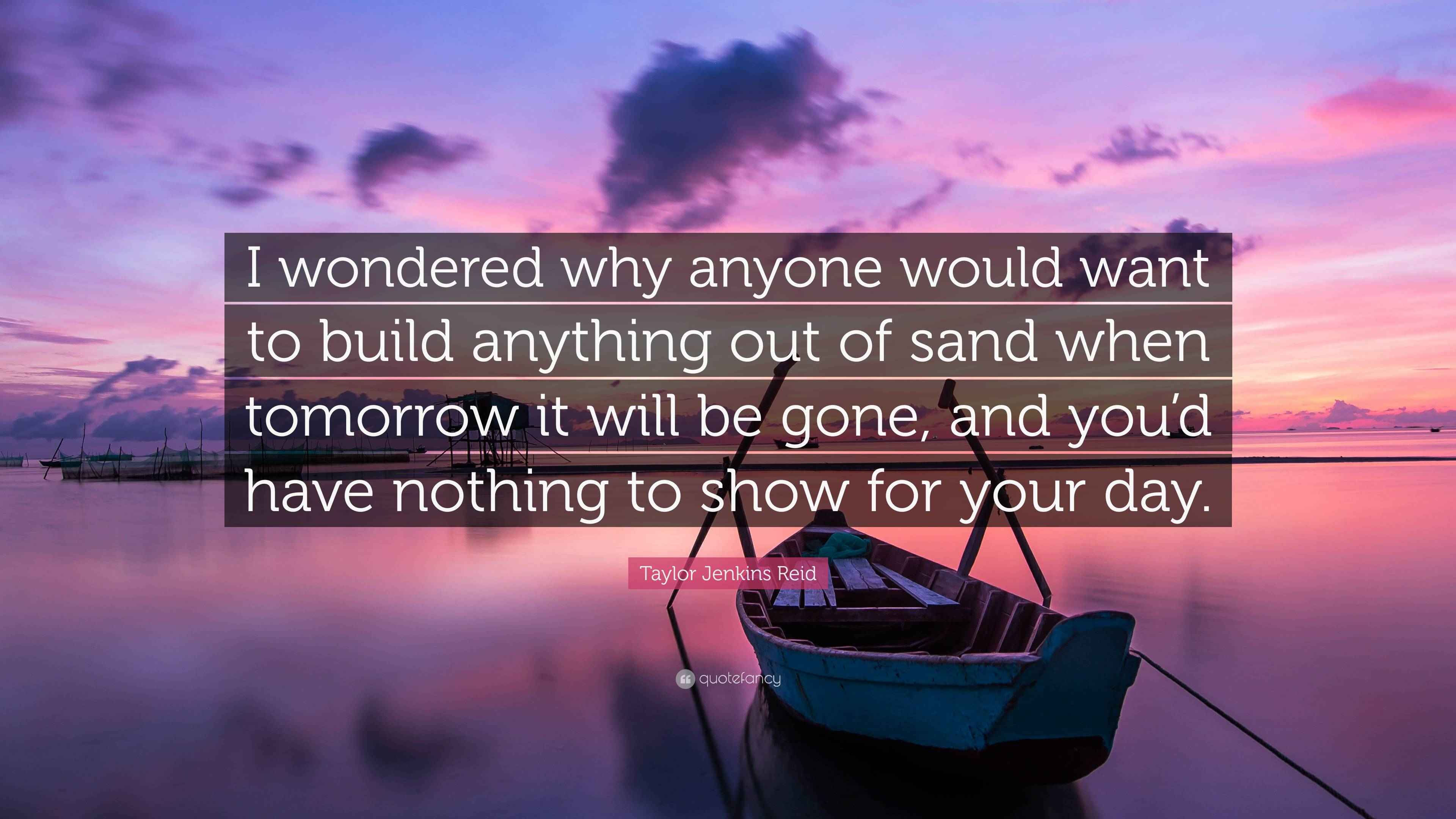 Wallpaper #CamiKZMBMYaX5LKBj9RO241 Taylor Jenkins Reid Quote I Wondered Why Anyone Would Want to Build