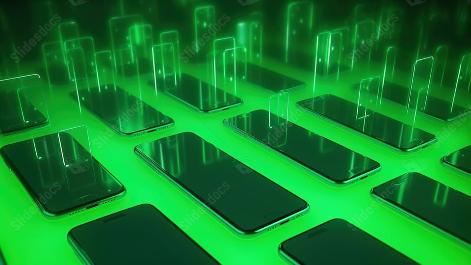 Wallpaper #o5yy4pIBZHQxiYarcMG4274 Green Screen Mobile Phones in 3D Rendered Abstract Powerpoint