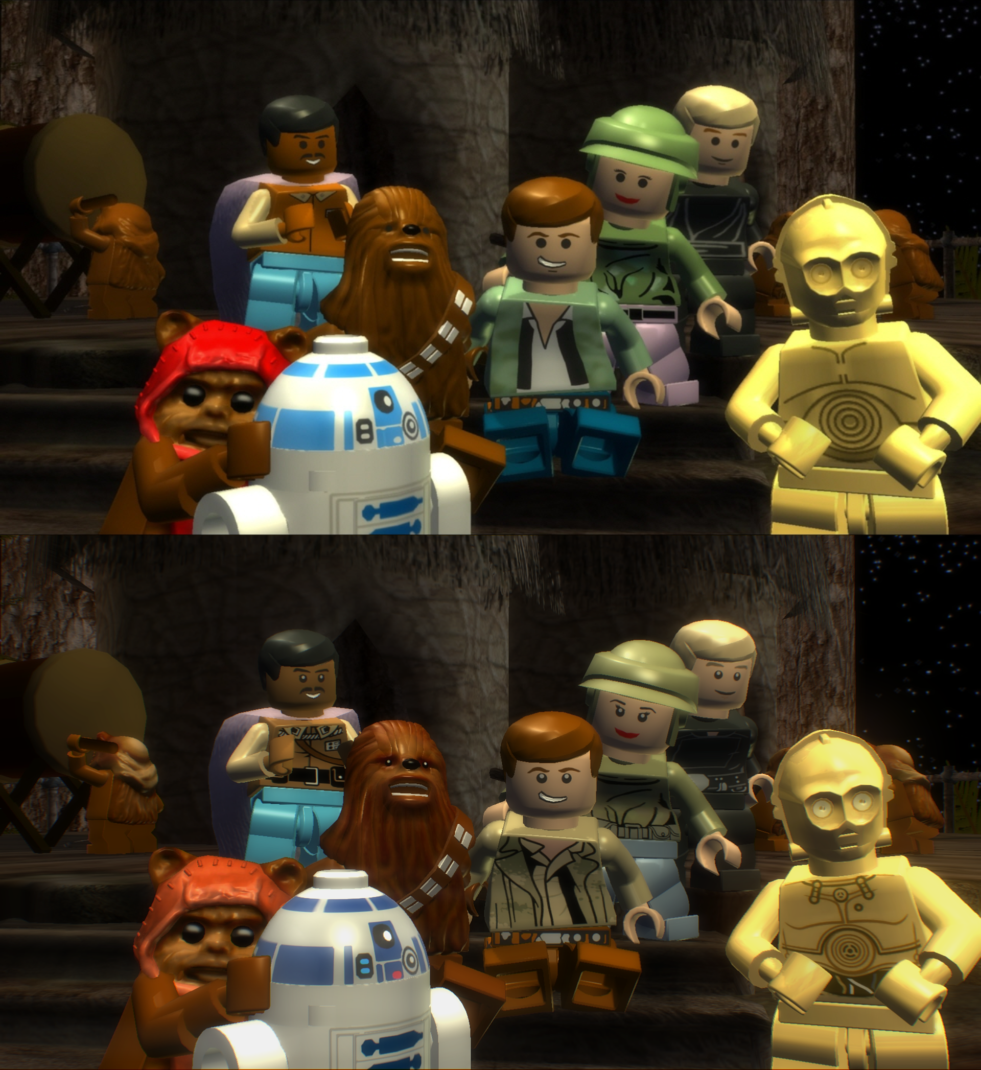 Wallpaper #BGj9GJMBSpphPi3-RxXs0 Ewok Celebration Comparison Image Lego Star Wars Modernized Character