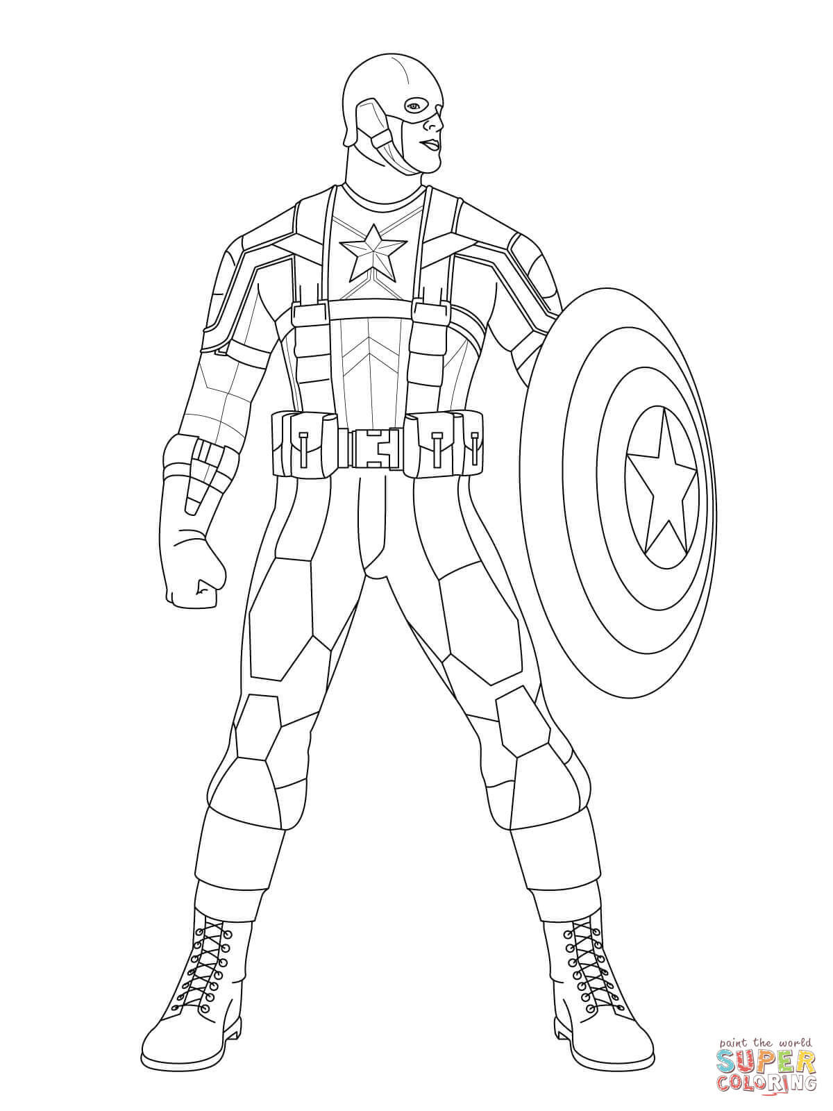 Wallpaper #WxlANo8BtGB6xQ78AKJV11 Captain America Ready to Fight Coloring Page Free Printable Coloring