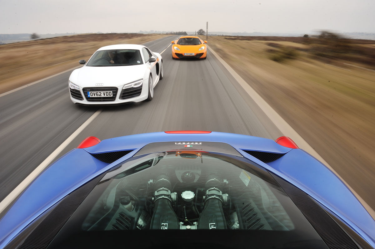 Wallpaper #9xlRBo8BtGB6xQ78BFPu55 Audi R8 V10 Plus V Ferrari 458 V Mclaren 12c Reveiew and Video Evo