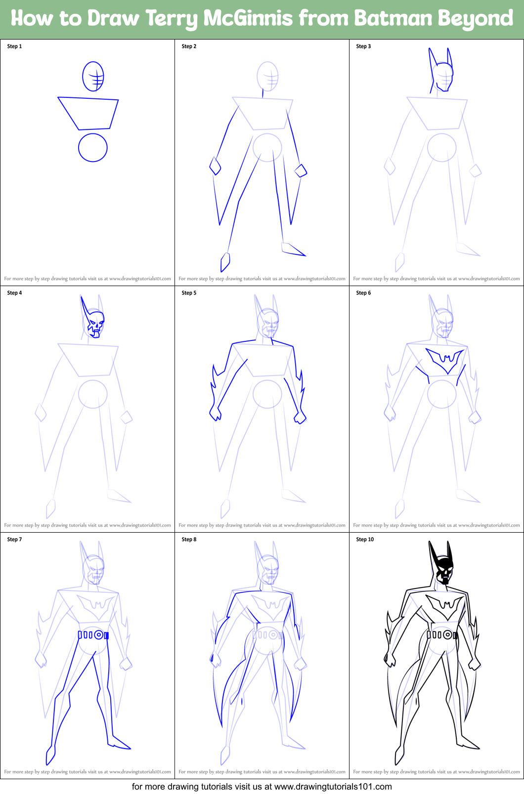 Wallpaper #VHNEho4BFI5NbQksDR8X59 How to Draw Terry Mcginnis from Batman Beyond Batman Beyond Step by