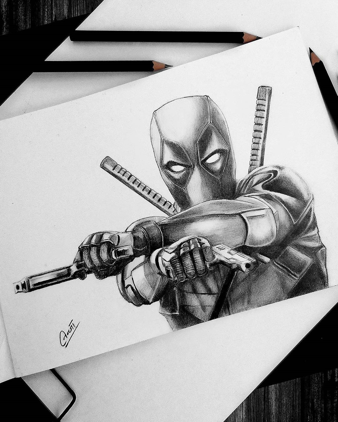 Wallpaper #Pmet-5IBSpphPi3-6ZVU308 Deadpool Drawing Skill