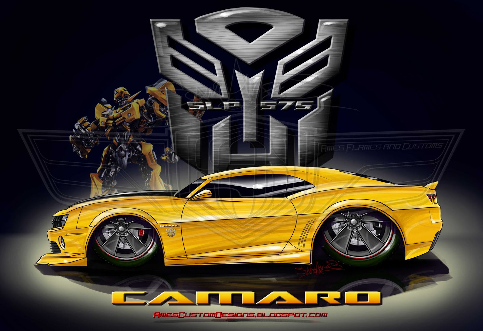 Wallpaper #3WcMCpMBSpphPi3-J9JF317 Sam Ames 2010 Camaro Bumblee Edition Transformers