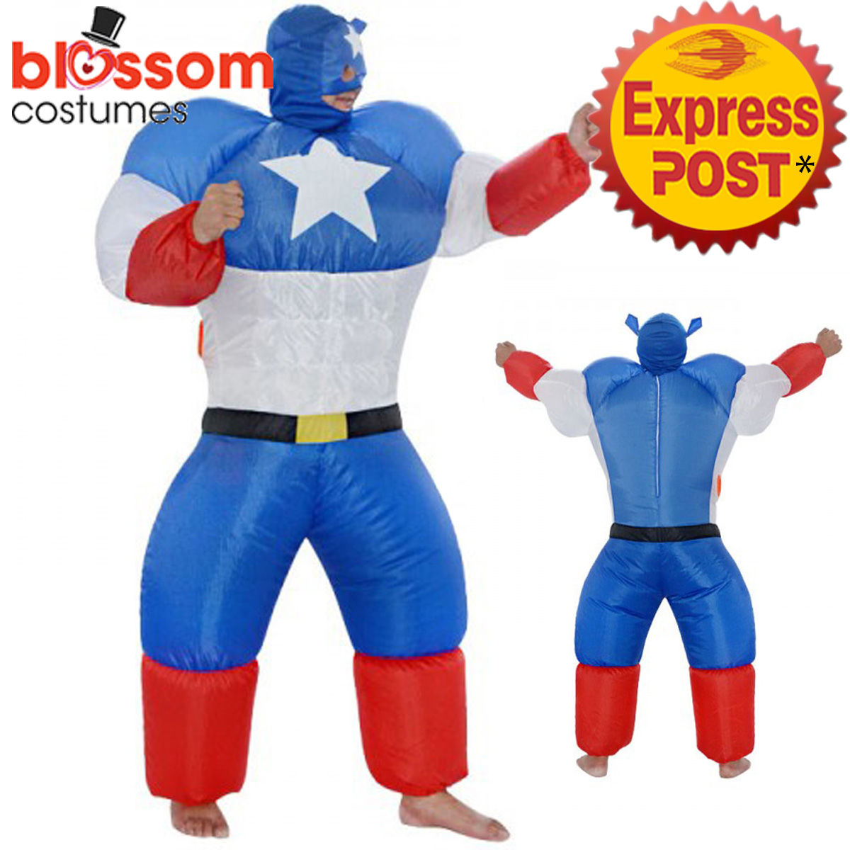 Wallpaper #V2ex5pIBSpphPi3-FDT9125 K354 Captain America Adult Mens Fan Inflatable Costume Suit Superhero