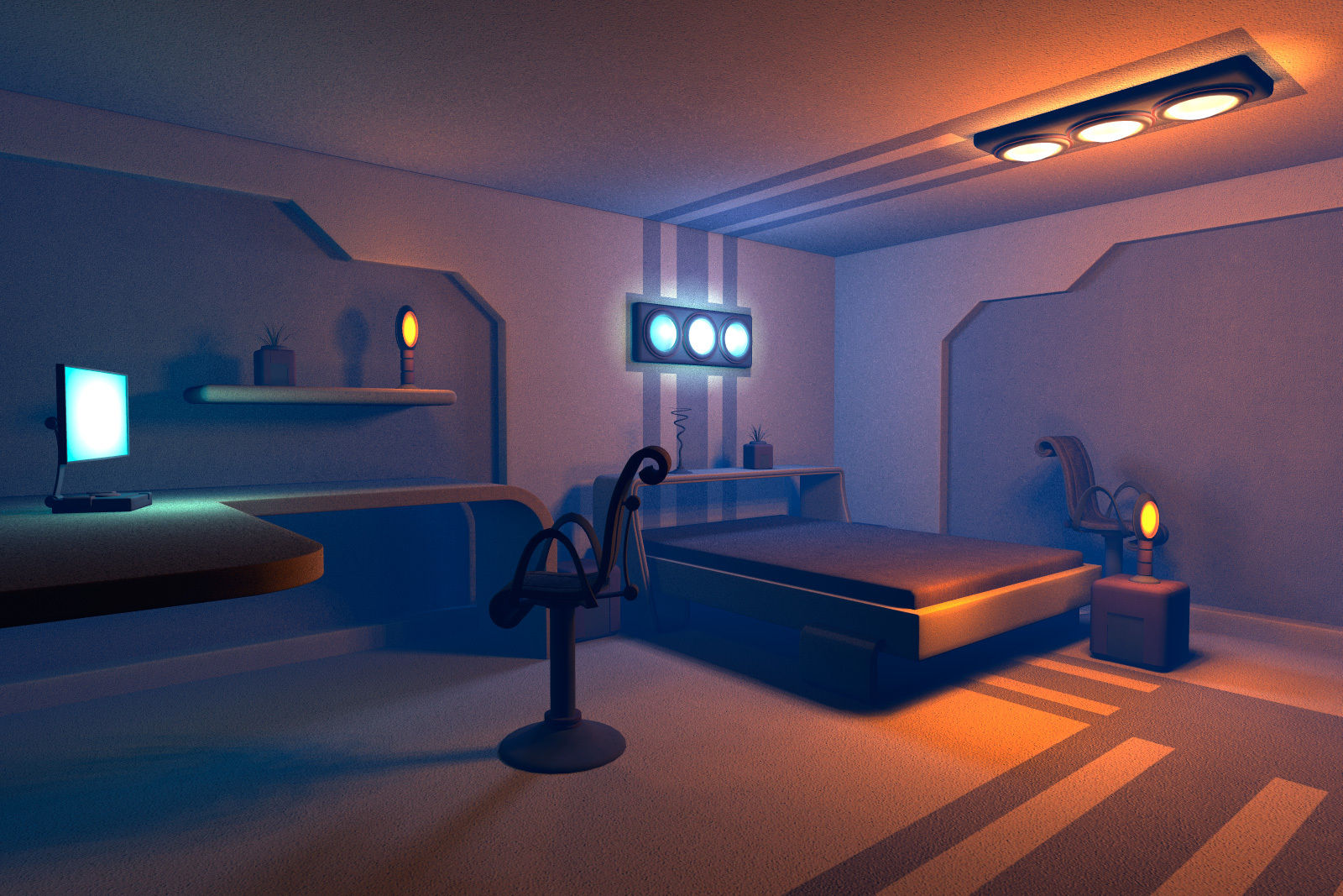Wallpaper #JWeN-JIBSpphPi3-Nooi139 Sci Fi Room Kit for Poser 3D Models 1971s