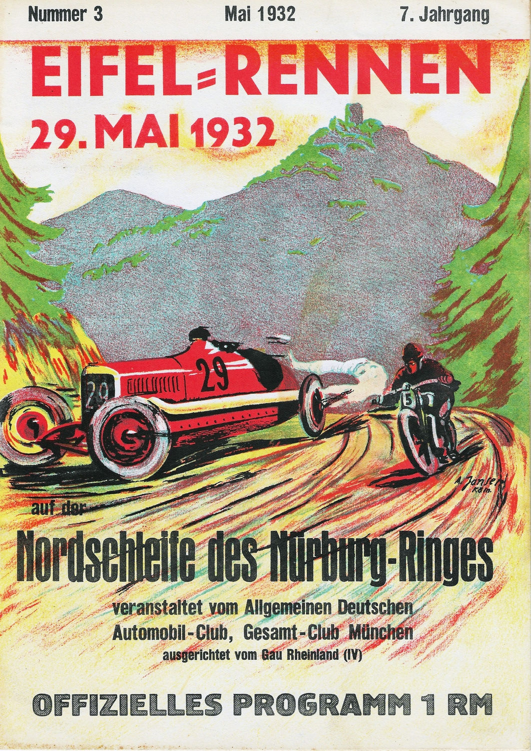 Wallpaper #bGgGF5MBSpphPi3-Rg1x291 Rennprogramm Eifel Race Nurburgring from 1932 Classic Driver Market