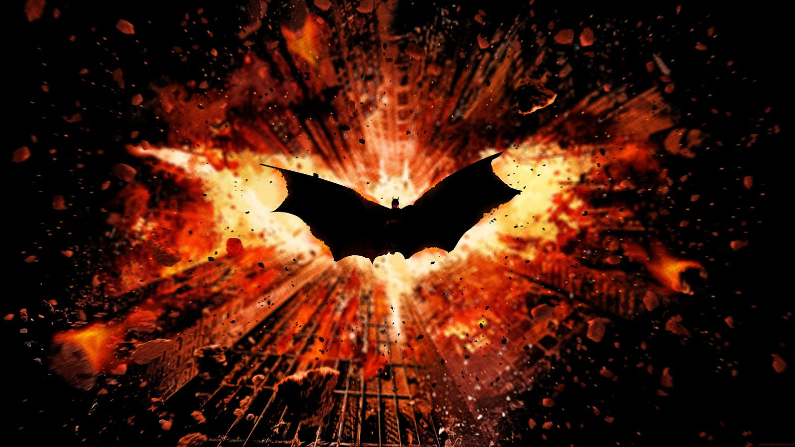 Wallpaper #OkVCjI4B7YBJg1BVj5wi8 Batman Logo in a Fiery Explosion