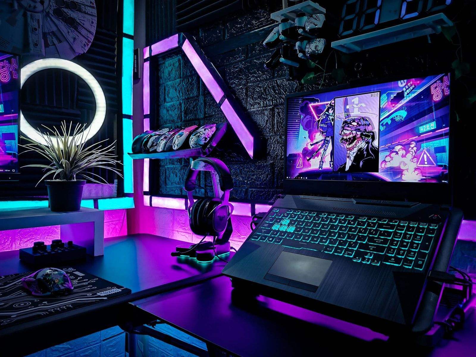 Wallpaper #I6WROJMBVBiSkHCaw440129 Cyberpunk Inspired Rgb Gaming Setup