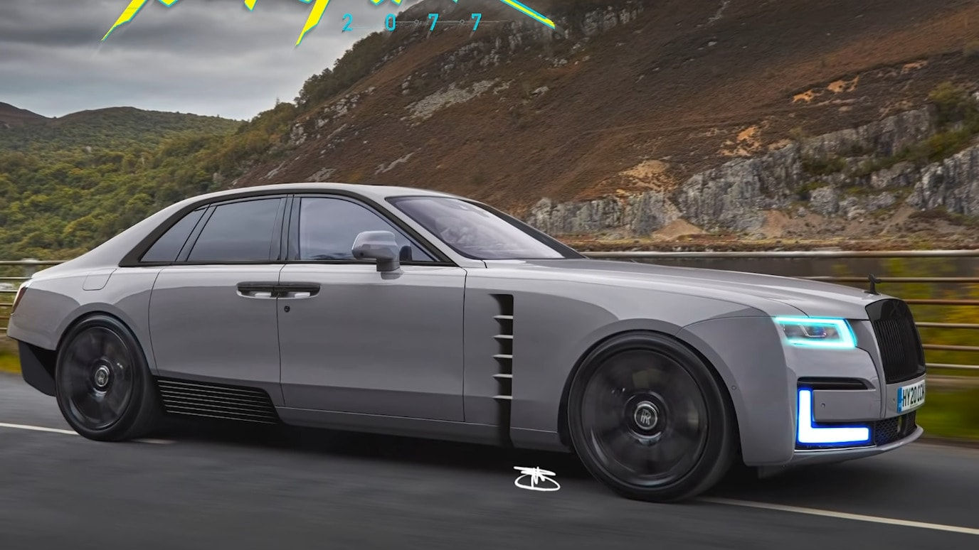Wallpaper #KxmbBI8BtGB6xQ78zk9b46 Youtube Artist Turns Rolls Royce Ghost into a Cyberpunk 2077 Car