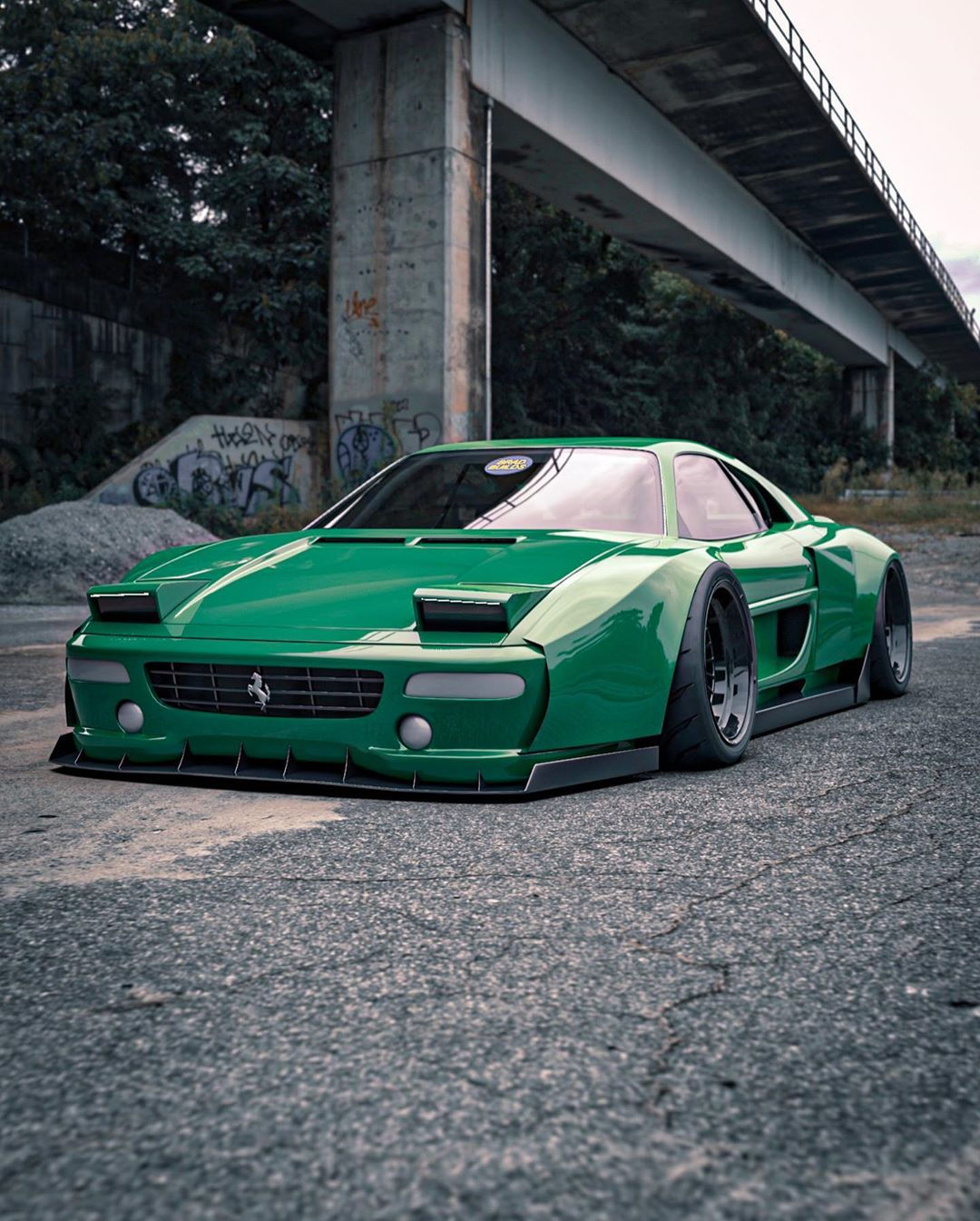 Wallpaper #rQMbY5MBpyOg8YnEvNQI9 Widebody Ferrari F355 Looks Modern in Green Could Be Doable