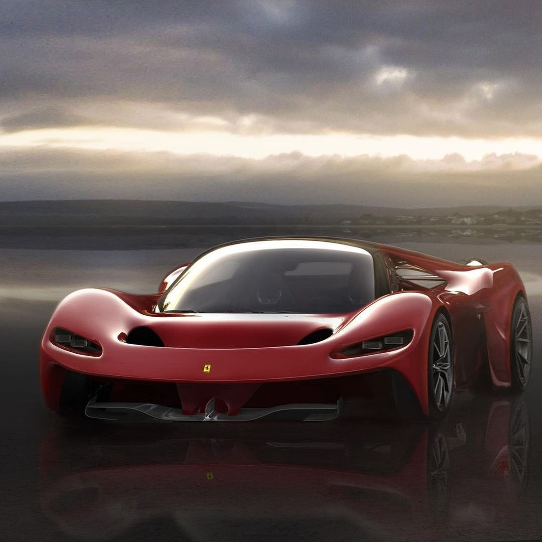 Wallpaper #xJmOP5MBUcASHT6nC8xI51 Futuristic Ice Powered Ferrari Hypercar Looks Ready to Show the Cgi Way