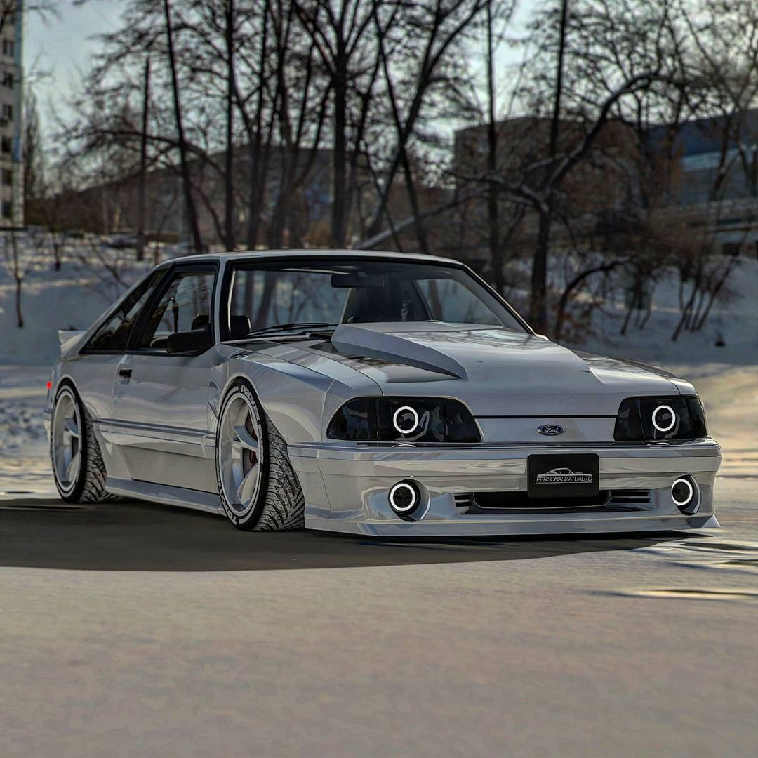Wallpaper #2GfnC5MBSpphPi3-Ttuk254 Winter is Here Snow Wide Fox Body Mustang Rides Low for Seven Cgi