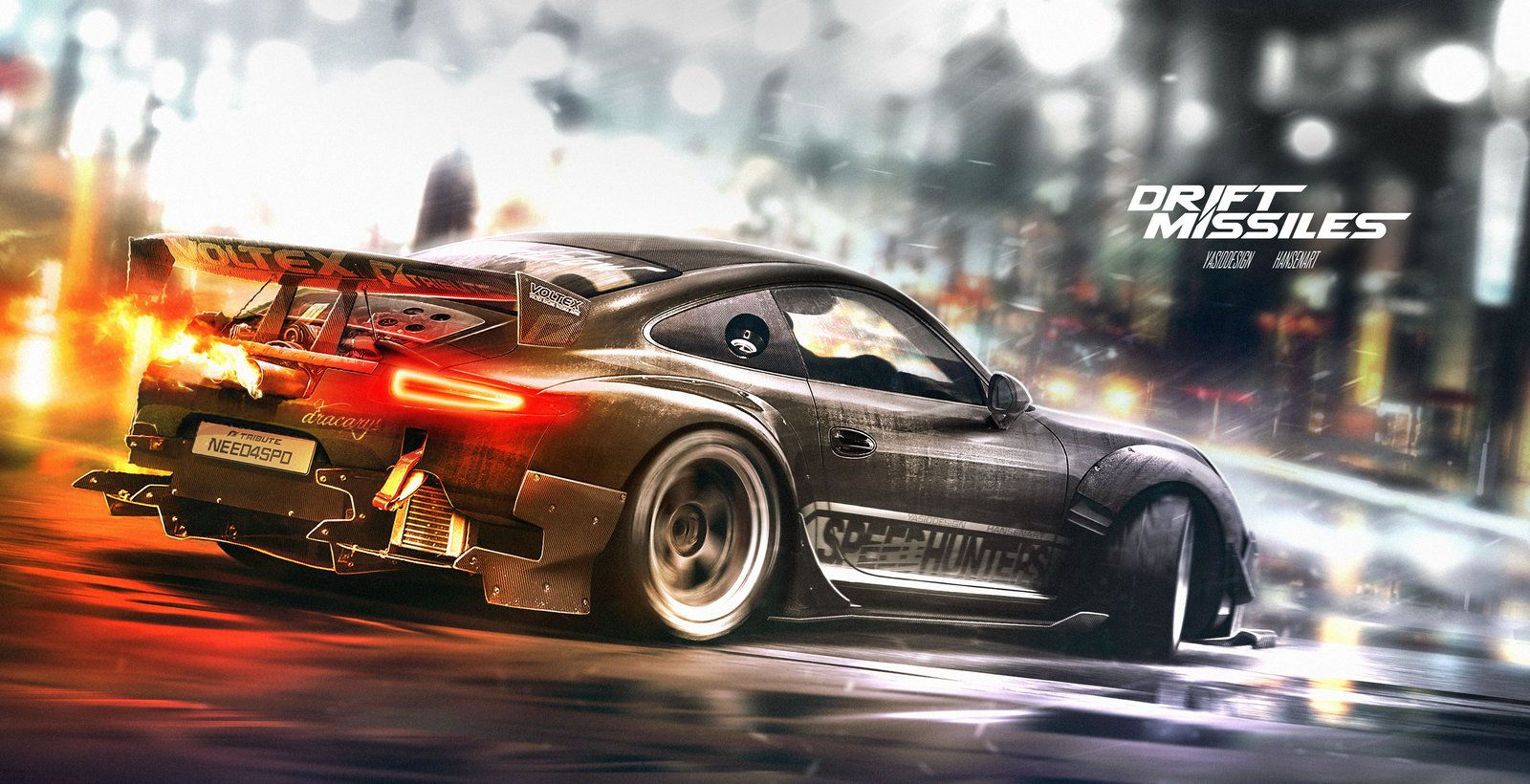 Wallpaper #cbjV1pIBJvJKYCmEyeAR156 Porsche 911 Rendered as Awesome Drift Missile with Nfs Theme