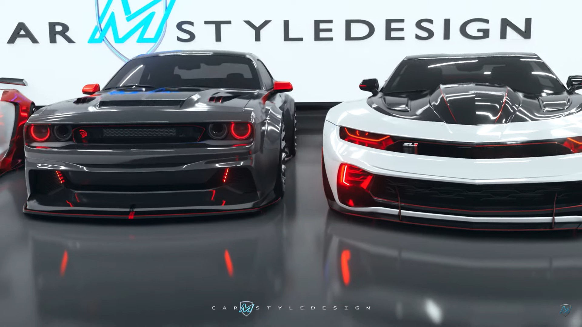 Wallpaper #9e8PTJMBMN-XEVvV-jzI21 Camaro Zl1 and Challenger Srt Become the Cgi Kings of the Slammed