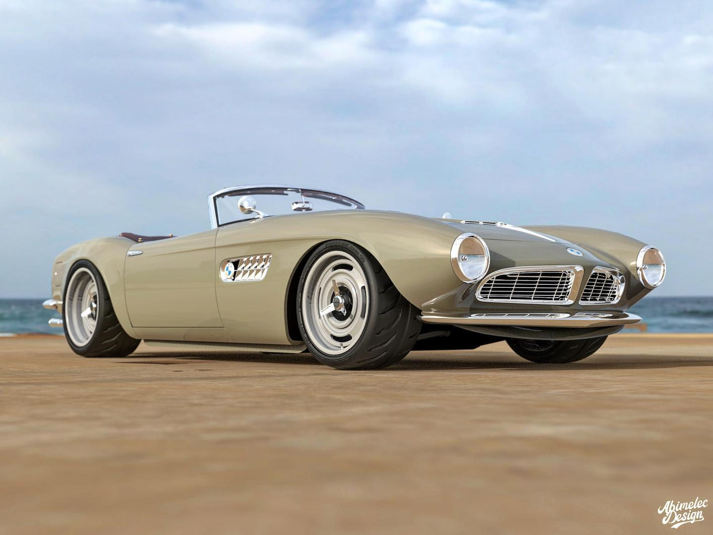 Wallpaper #rNZLbJMBUgzxPzCh8_DF173 BMW 507 Virtual Restomod Switches to Modern V8 and Semi Slick Tires