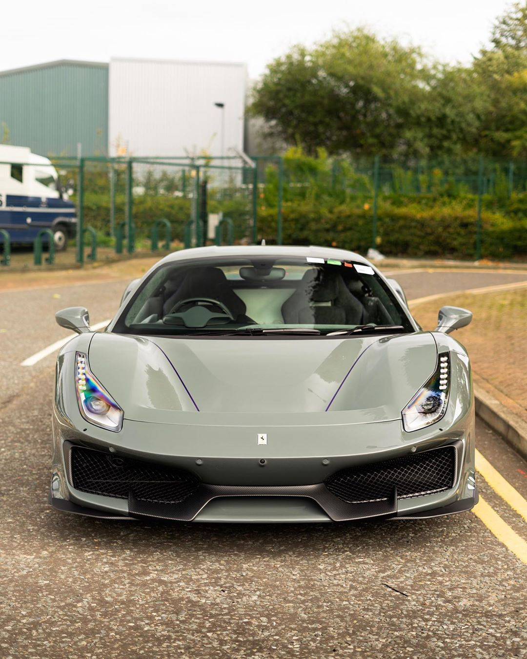 Wallpaper #iHMKhI4BFI5NbQksKxzx13 Grigio Medio Ferrari 488 Pista with Matching Wheels Shows Understated