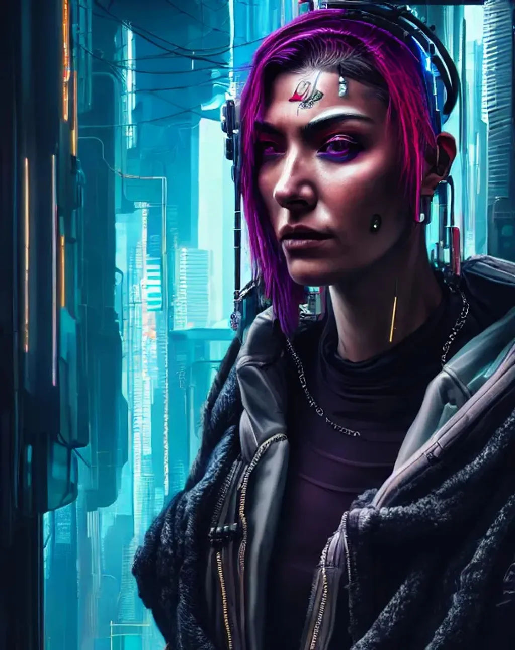 Wallpaper #RLxpO5MBMDFIMcjNg38v337 Extremely Detailed Portrait of Cyberpunk Random Cha Openart