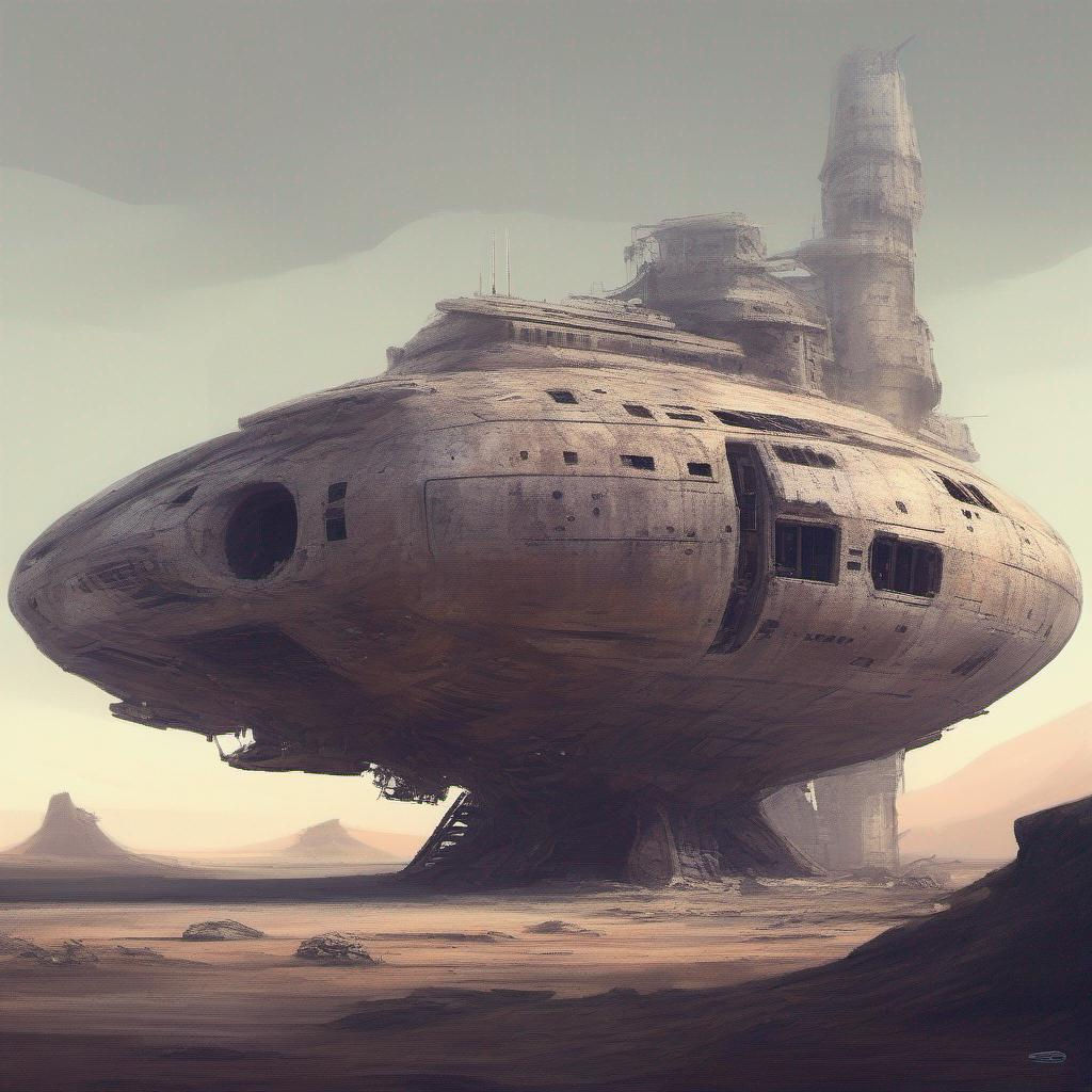 Wallpaper #8miAIJMBSpphPi3-mS3Z83 Derelict Spaceship Openart