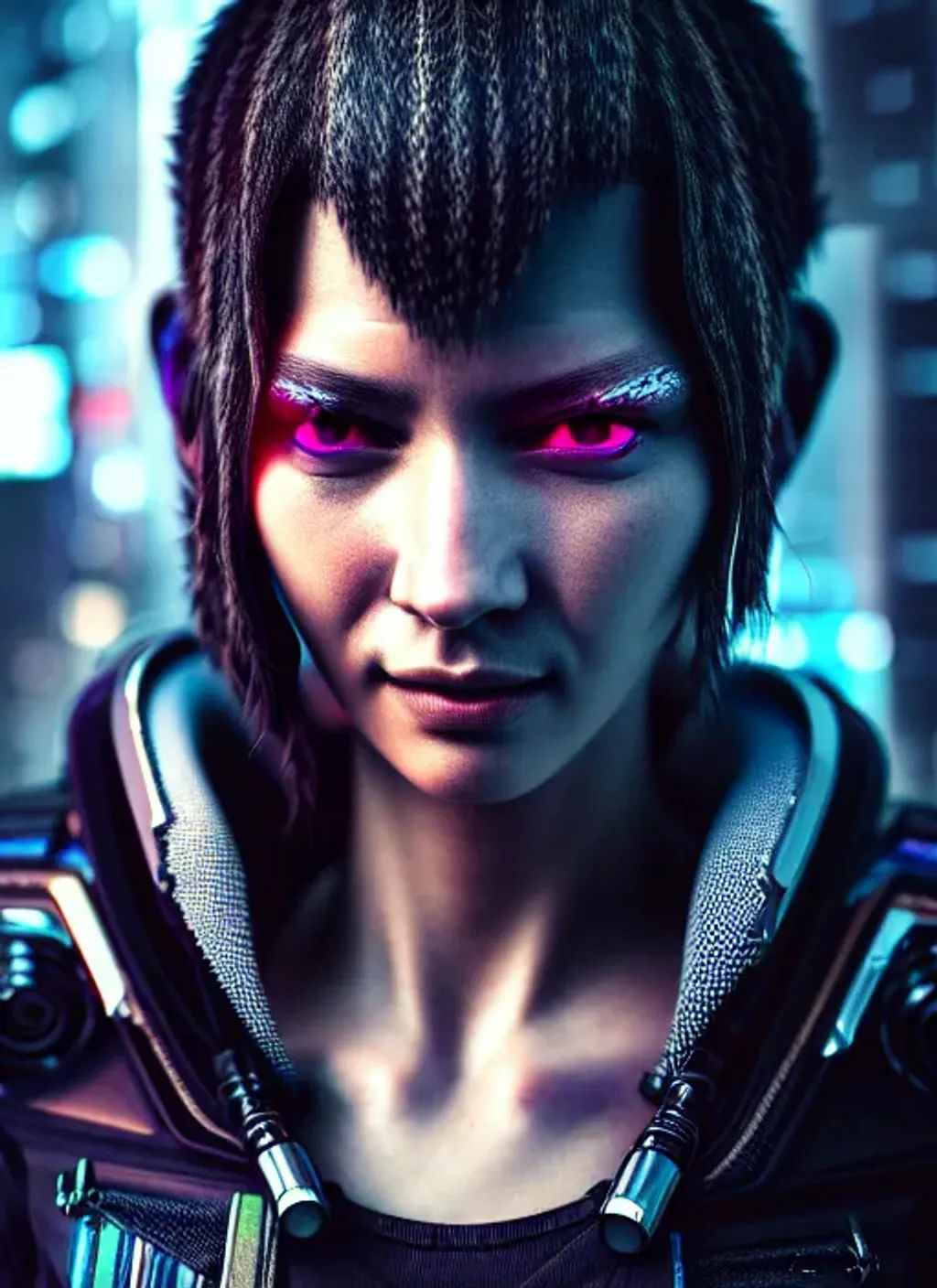 Wallpaper #RLxpO5MBMDFIMcjNg38v332 Extremely Detailed Portrait of Cyberpunk Random Char Openart