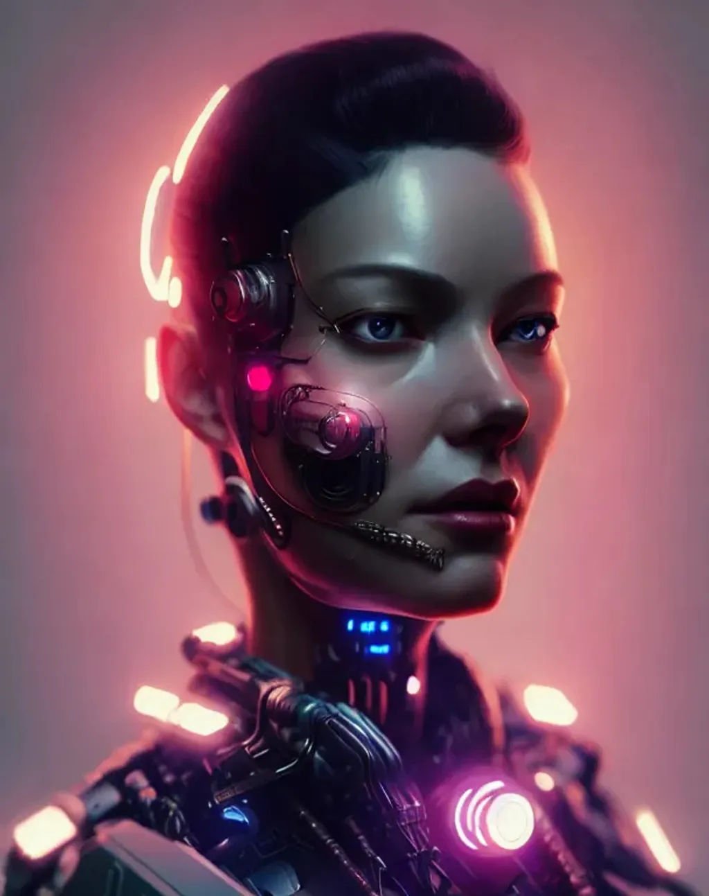 Wallpaper #OBrEUZMB1yWOL4qg_4Kl38 Extremely Detailed Portrait of Cyberpunk Red Cyborg Openart