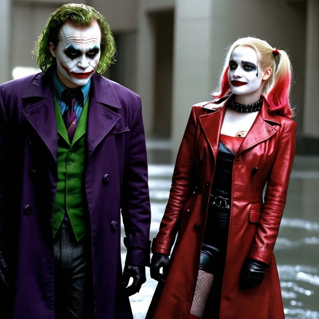 Wallpaper #AGeC-pIBSpphPi3-h5EP70 Heath Ledger as Joker and Jessica Chastain as Harley