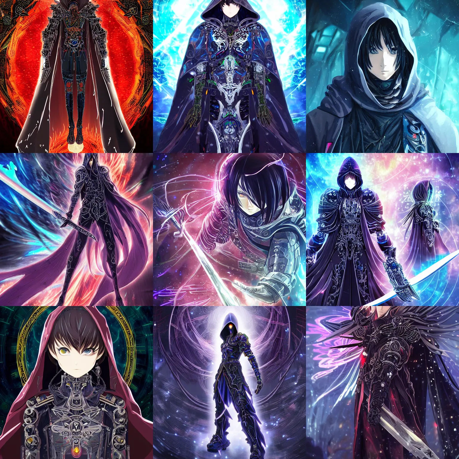 Wallpaper #zHepJpMB-pgBXx60JKLx137 Cloaked Hooded Complex Cybernetic Being with a Stable Diffusion Openart