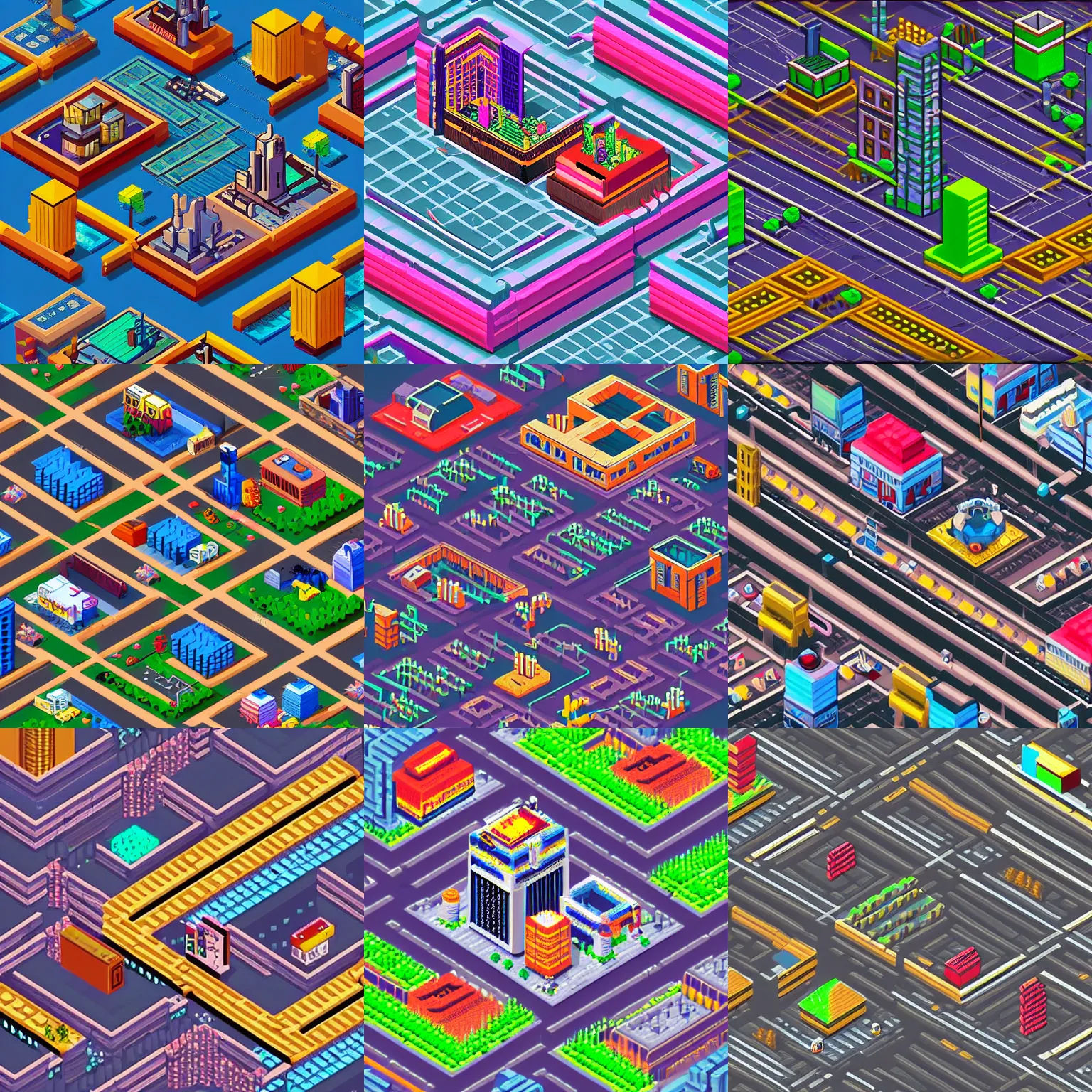 Wallpaper #Nsn-jpcB-VVLIetlVmtC95 Isometric Pixel Art Cyberpunk City Stable Diffusion