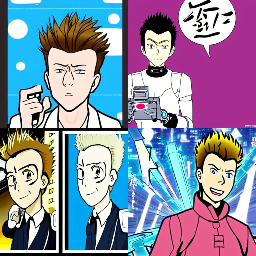 Wallpaper #w2h0G5MBSpphPi3-2R9s318 Cybernetic Rick Astley in Japanese Cartoon Style Stable Diffusion