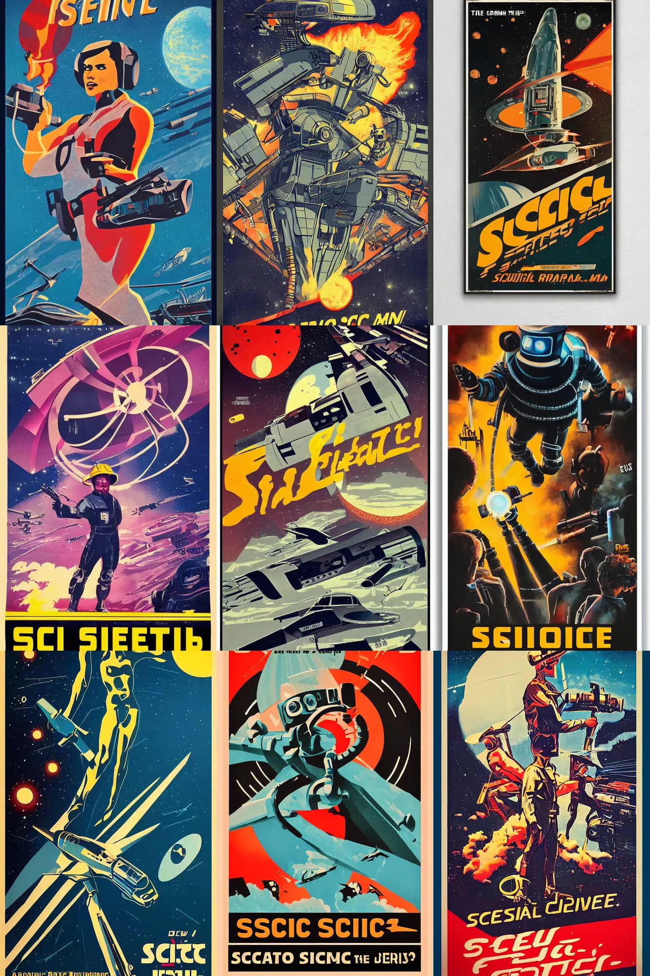 Wallpaper #shcGPpMBPLD5_VENWN5x174 Cute Retro Sci Fi Poster Stable Diffusion