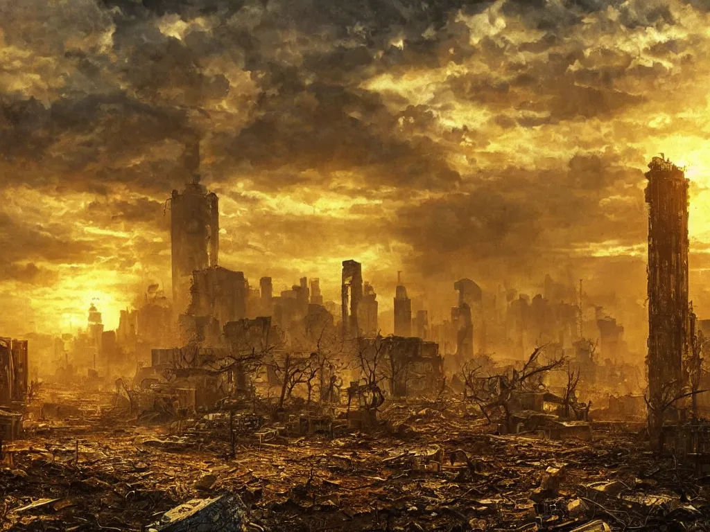 Wallpaper #oJl_P5MBUcASHT6nQswf215 A Post Apocalyptic Landscape of Moscow After a Nuclear Stable Diffusion