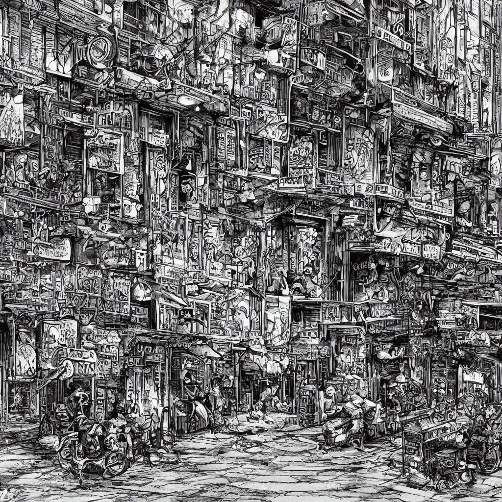 Wallpaper #95lDP5MBUcASHT6nWssT77 An Atompunk Town Dramatic Atmospheric by Junji Ito Stable