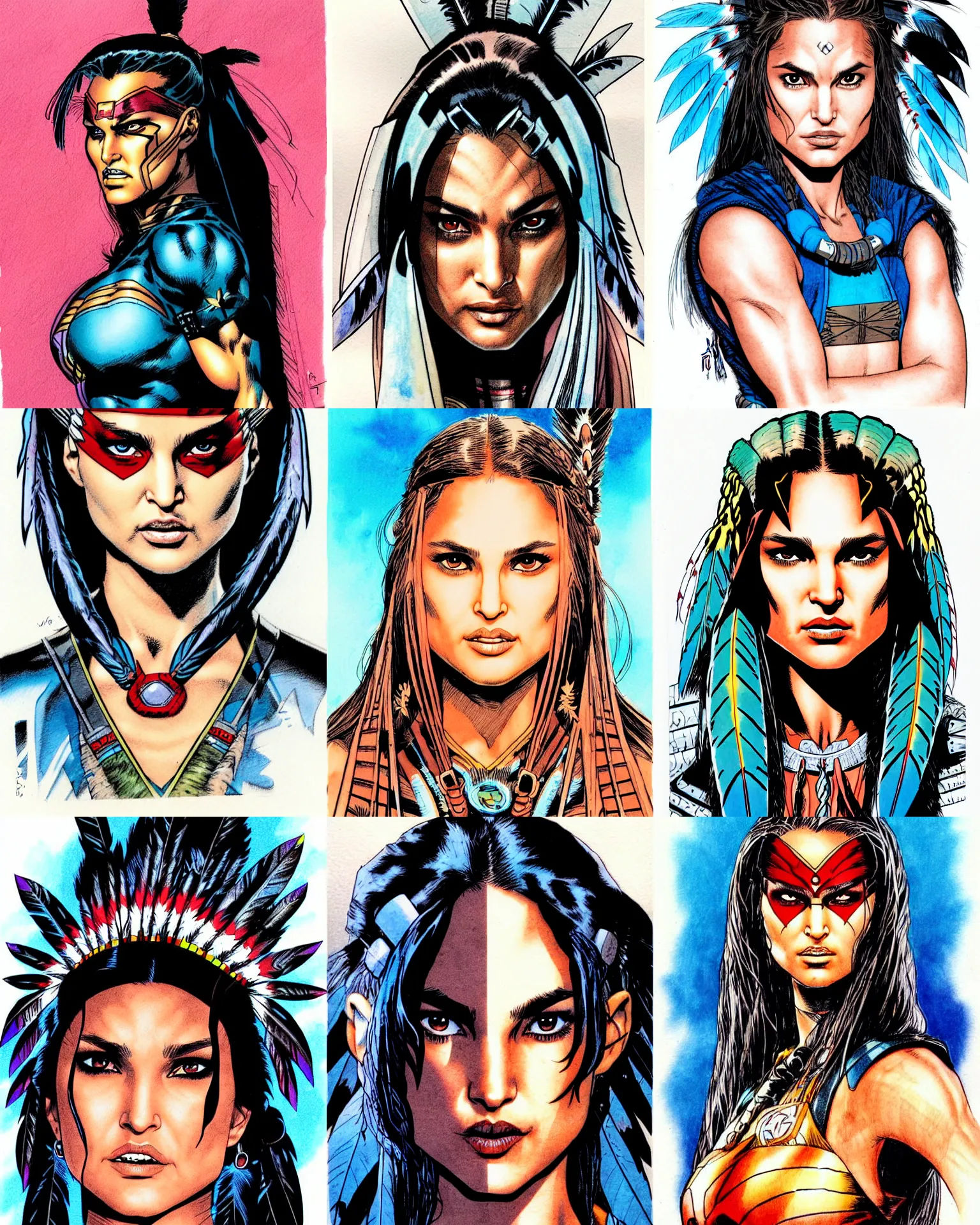 Wallpaper #xGdJ95IBSpphPi3-d4V5222 Jim Lee Ink Colorised Airbrushed Gouache Sketch by Stable
