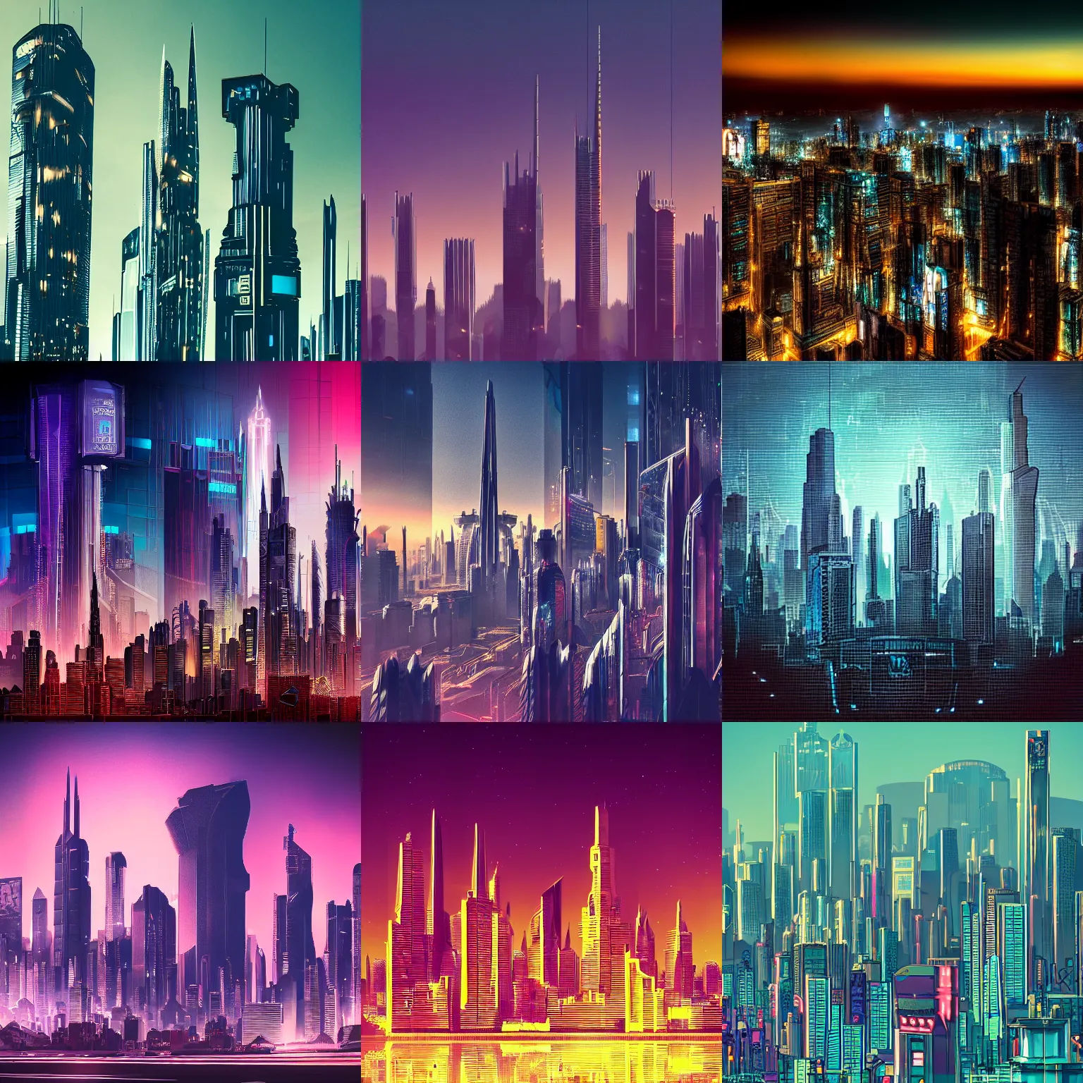 Wallpaper #l0Zcn5cBh-zKMCtLB2Bh144 Detailed Photo of a Beautiful Skyline with Cyberpunk Stable Diffusion