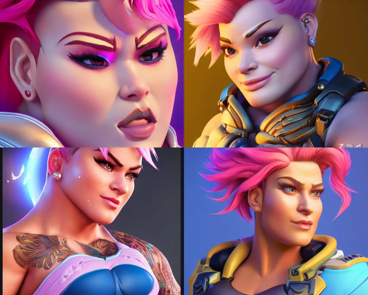 Wallpaper #Ymcr7JIBSpphPi3-aVFR199 Hyperdetailed Beautiful Waist Up Portrait of Zarya Stable Diffusion