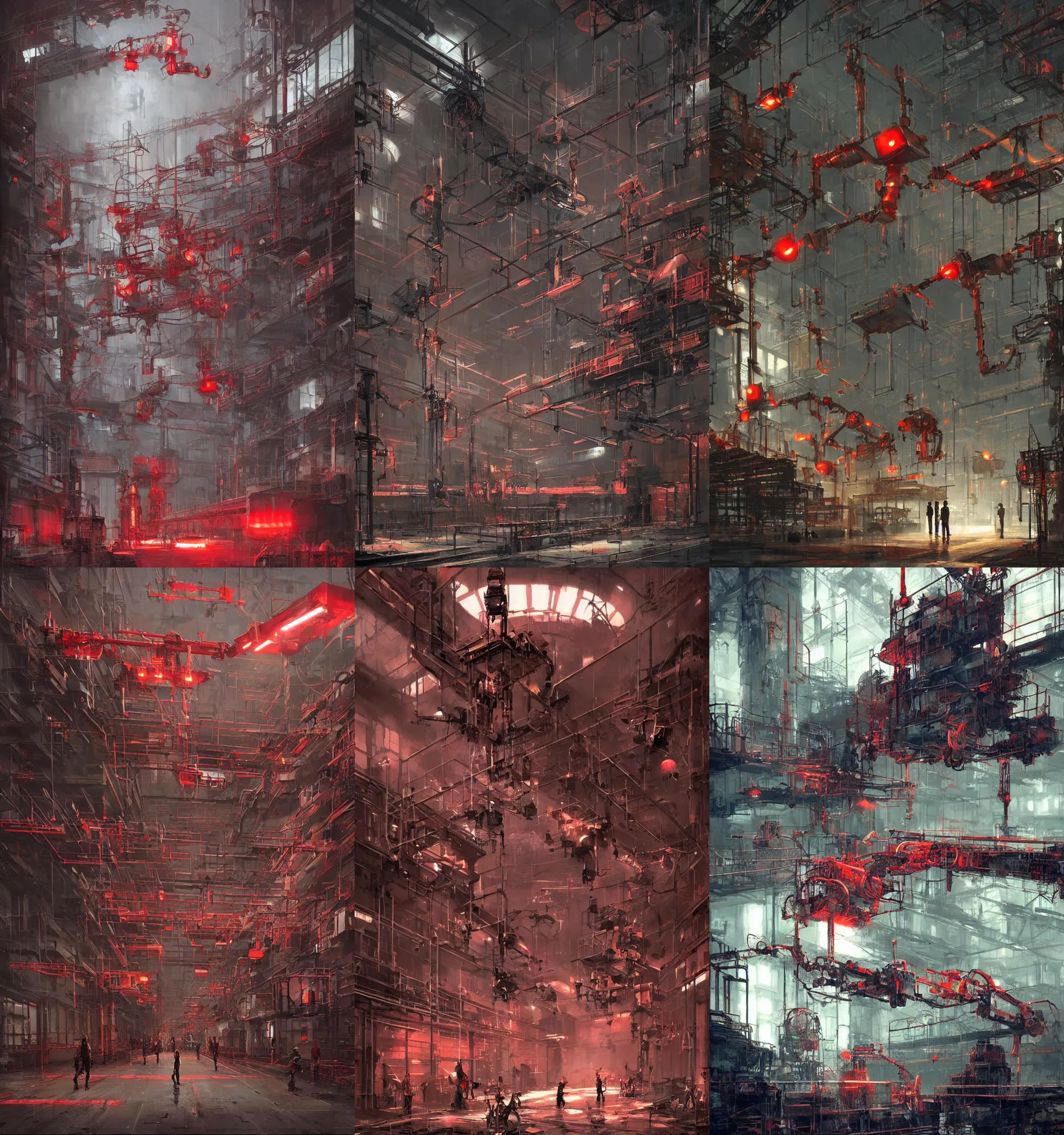 Wallpaper #NWcH9pIBSpphPi3-kYJt8 Dystopian Factory Building Robots with Suspended Stable Diffusion