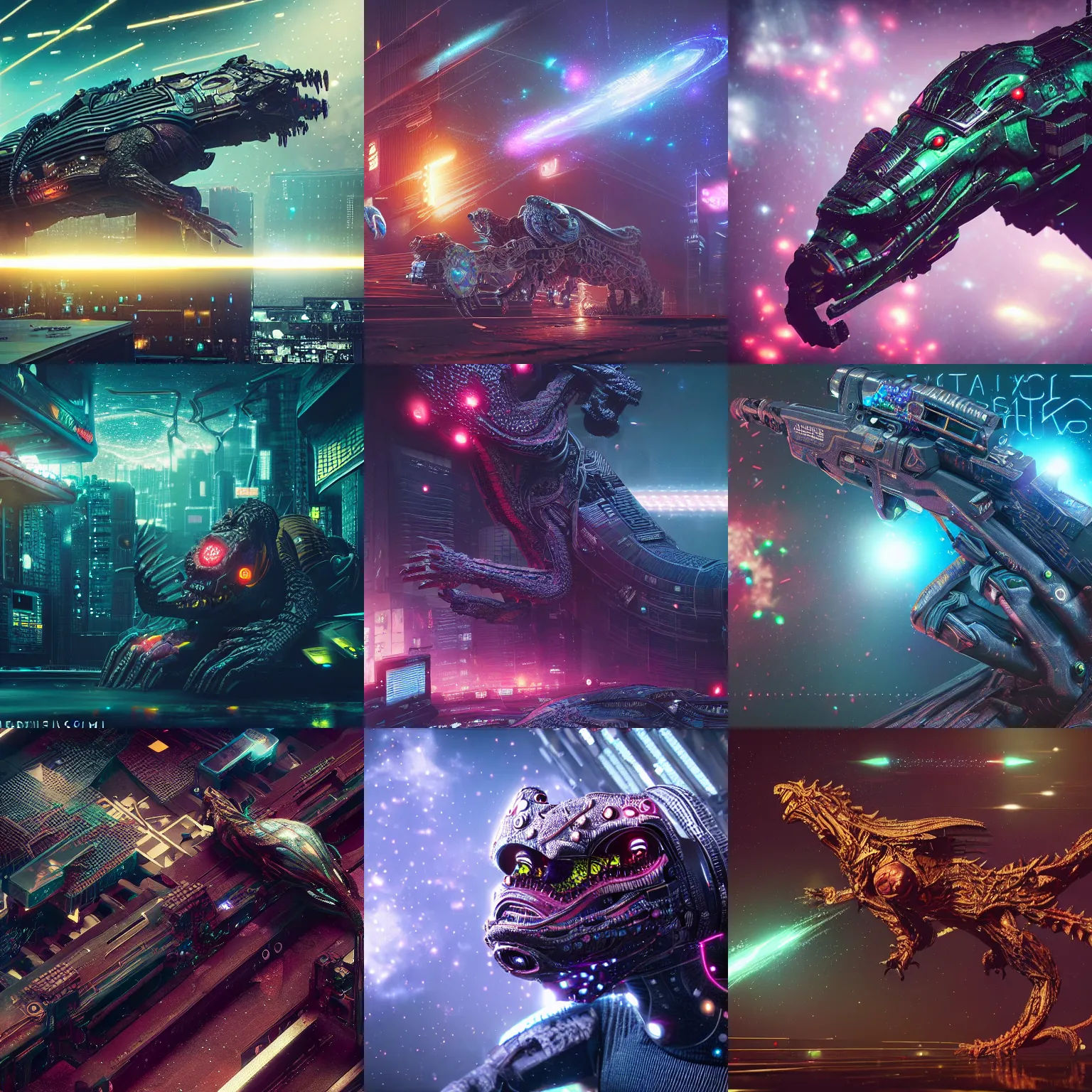 Wallpaper #d2fwApMBSpphPi3-PbHg4 A Cyberpunk Basilisk Stars and Galaxies Intricate Stable Diffusion