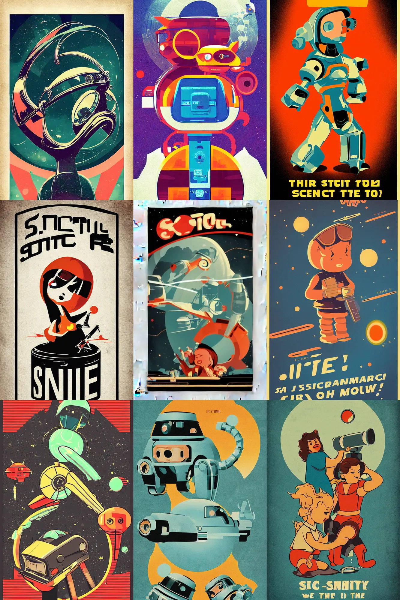 Wallpaper #shcGPpMBPLD5_VENWN5x8 Cute Retro Sci Fi Poster Digital Art Stable Diffusion Openart
