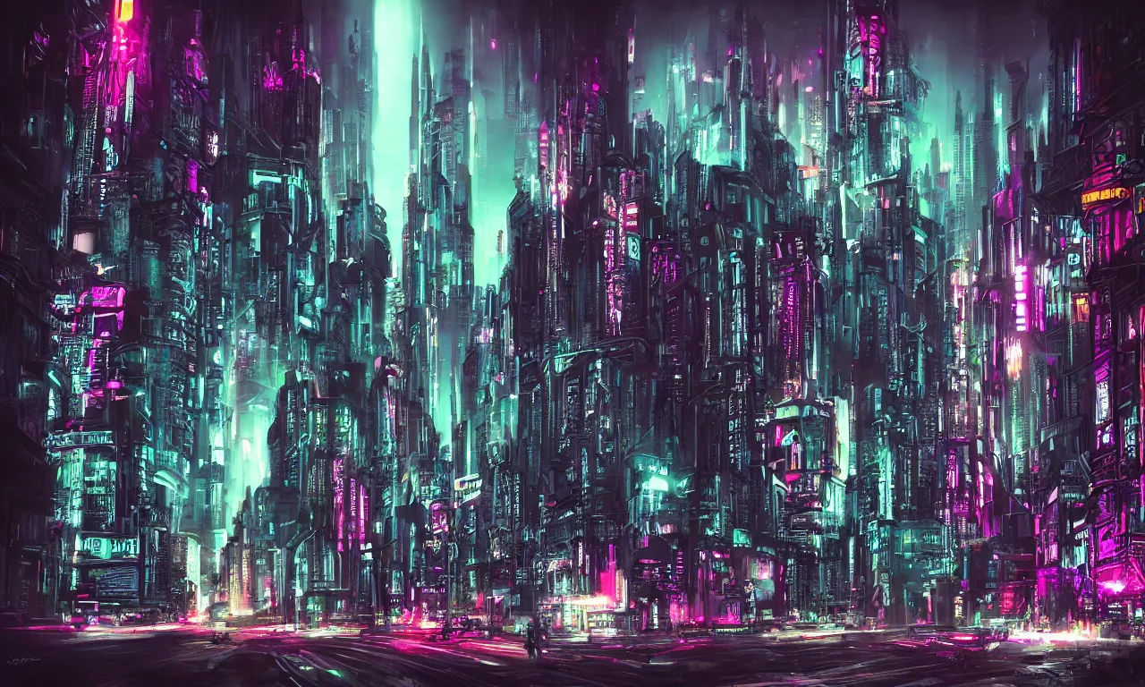 Wallpaper #OddBMpMB4Oq-IITvxDZL179 Gothic Cyberpunk Cityscape Neon Chrome Stable Diffusion