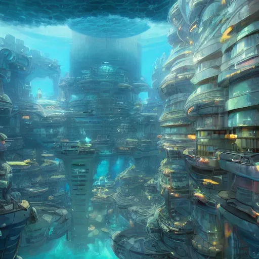 Wallpaper #Z7lp3pIBJvJKYCmERgWS325 Underwater City Concept Art by Chris Labrooy Stable Diffusion