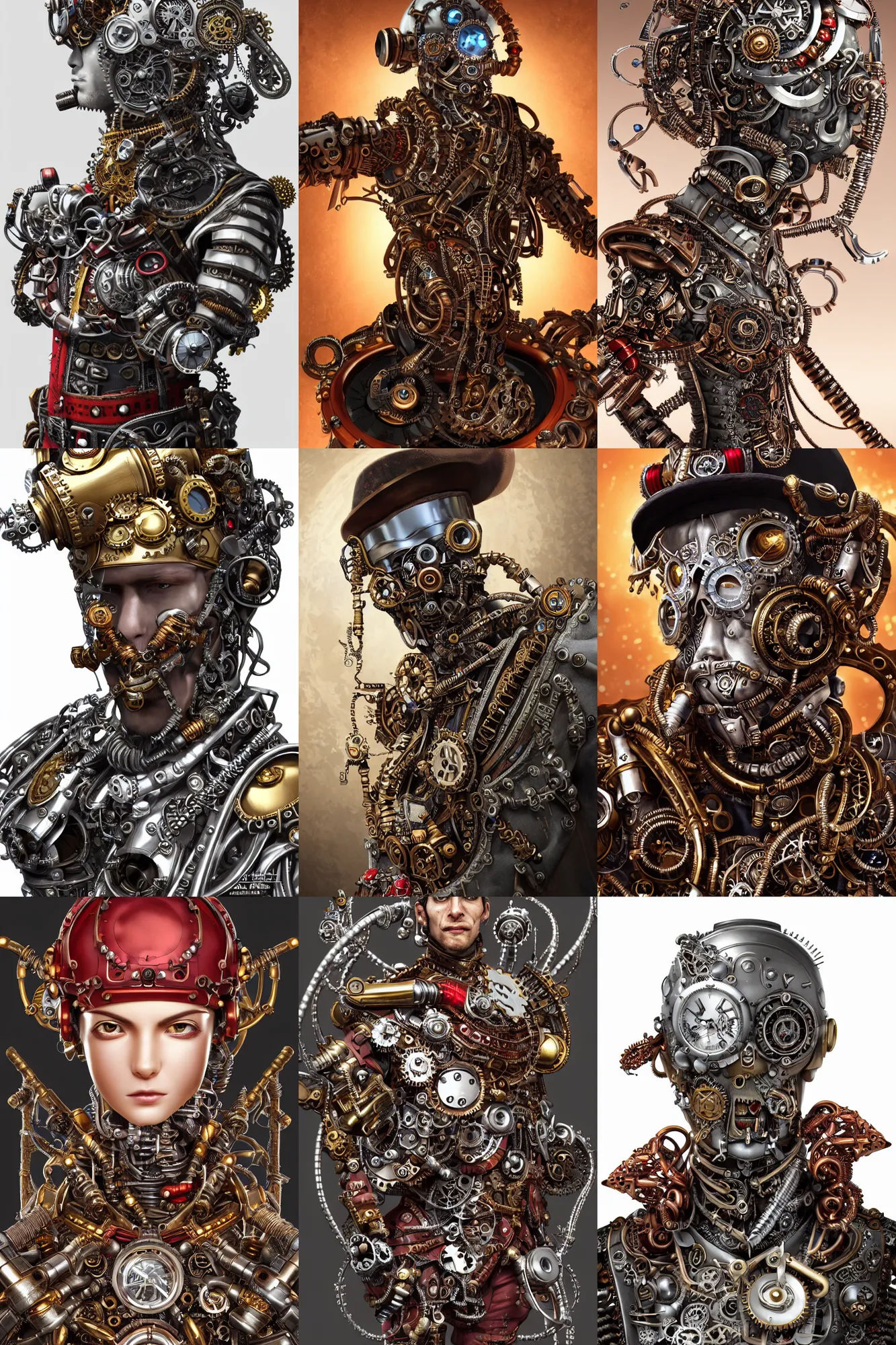 Wallpaper #4HKOMpMBX2lk1u3ok1r-4 Portrait of a Steampunk Sci Fi Cyborg Pirate Bionic Stable Diffusion