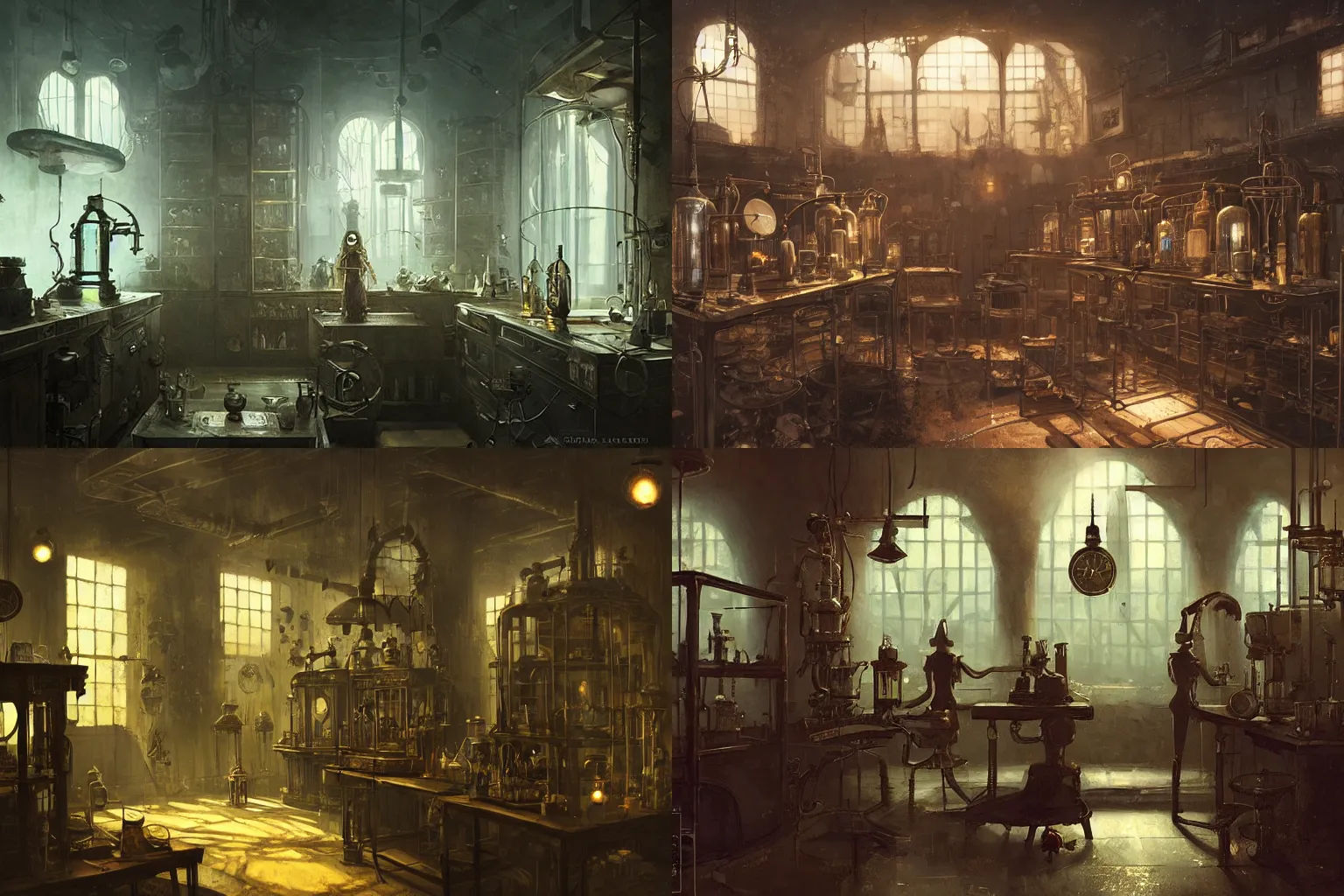 Wallpaper #1GrOMpMBqTKJtJWhBjuw27 A Dark Steampunk Laboratory Interior with Strange Stable Diffusion