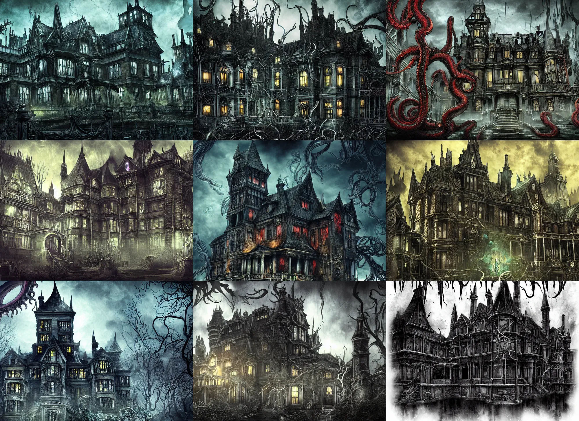 Wallpaper #EHfiJZMB-pgBXx60UKCj73 Arkham Asylum as Evil Creature in Style of Mansion O Stable Diffusion