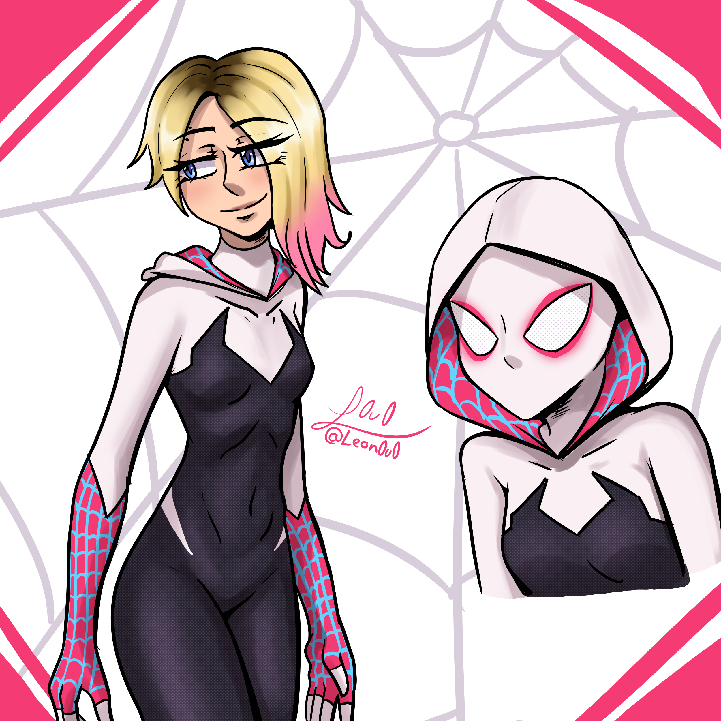 Wallpaper #w_SBOpMBKFX8bn3r_Hjv190 Spider Gwen by Leon0u0 on Newgrounds