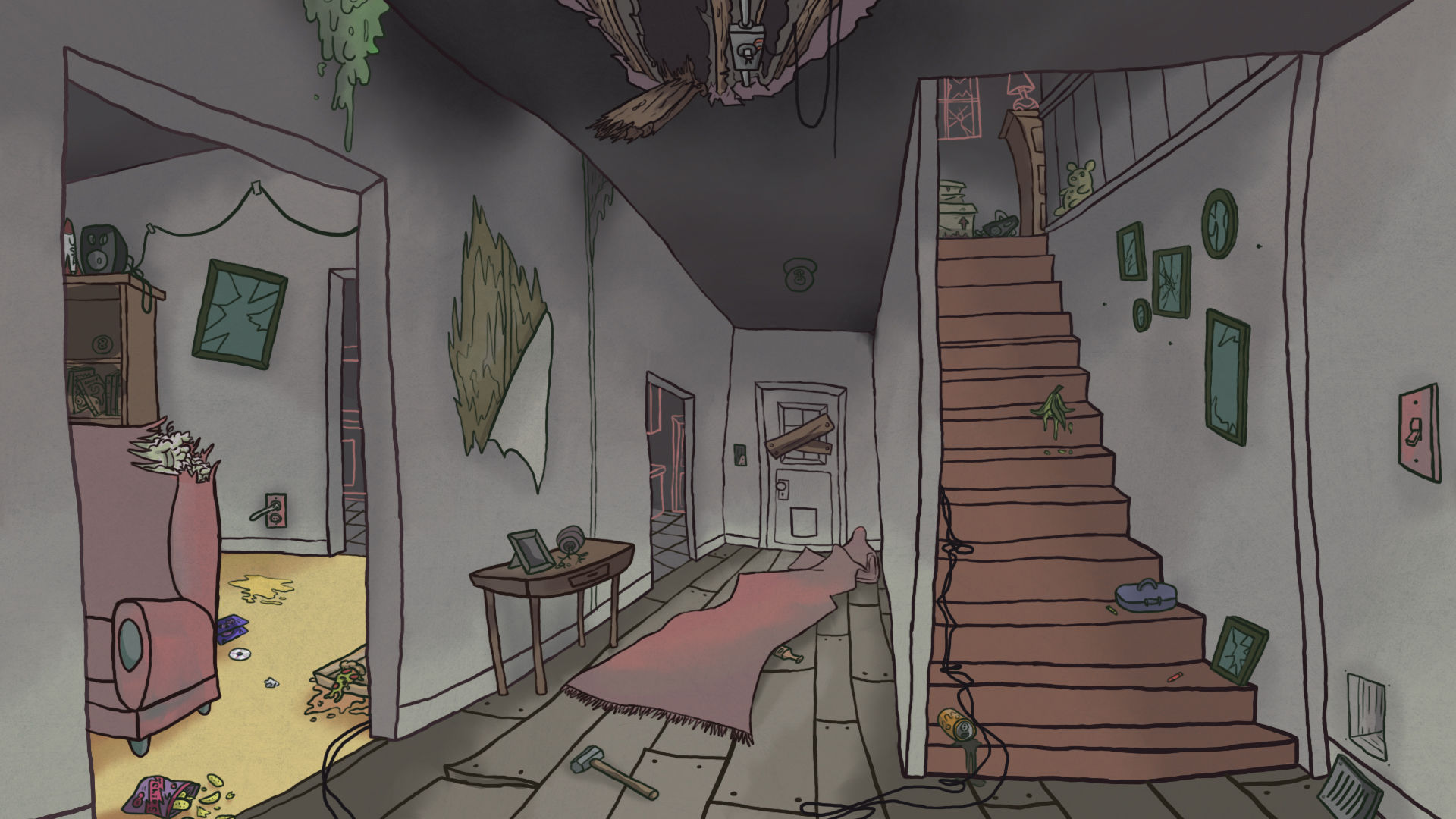 Wallpaper #MWcjC5MBSpphPi3-X9jd246 Haunted House Concept Art Animation Background by Critterfitz on