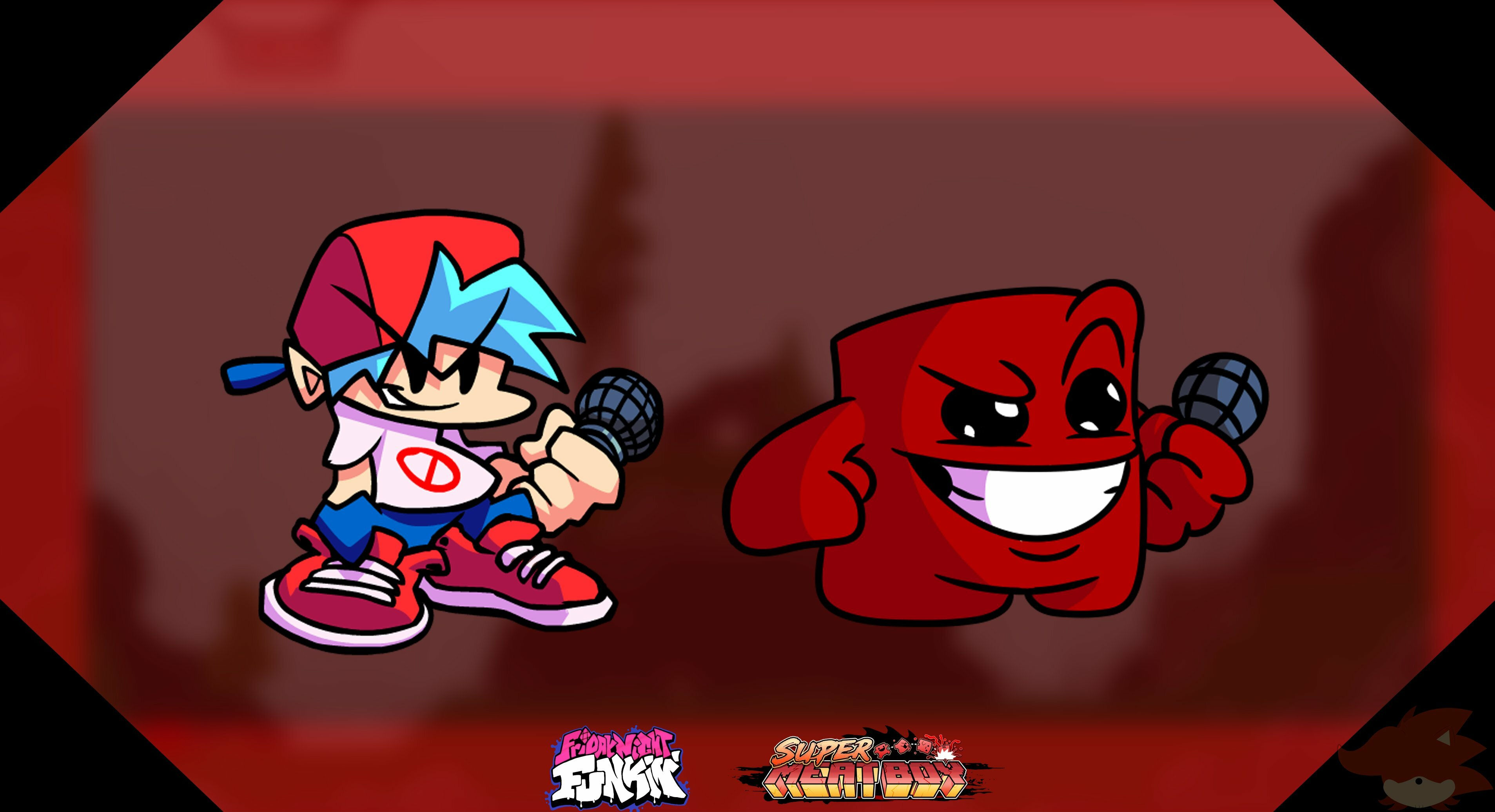 Wallpaper #FgCJ644BSdW8dNourhJS32 Fnf Super Meat Boy by Rodri117 on Newgrounds