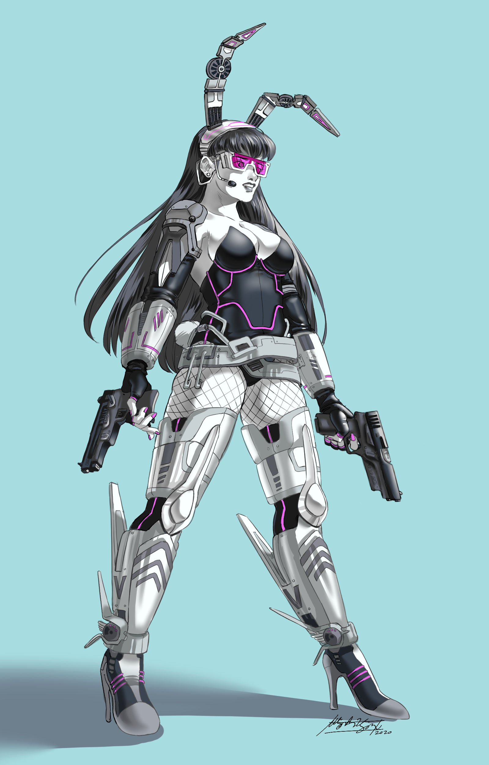 Wallpaper #qa3MMZMBKf019FdaUxGB126 Cyber Bunny Girl by Neonndreamer on Newgrounds