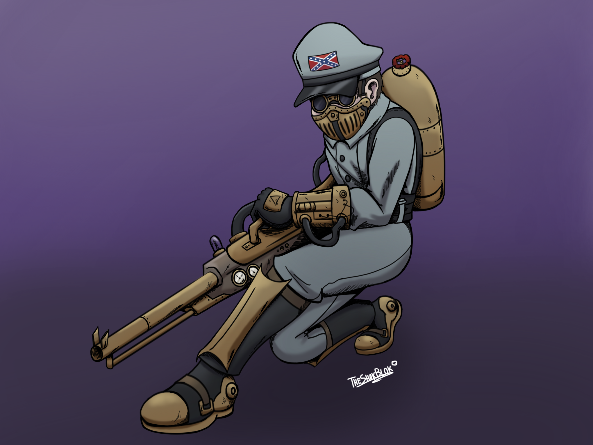 Wallpaper #YWfx8JIBSpphPi3-EGk4143 Steampunk Civil War Confederate Soldier by Theshokblok on Newgrounds