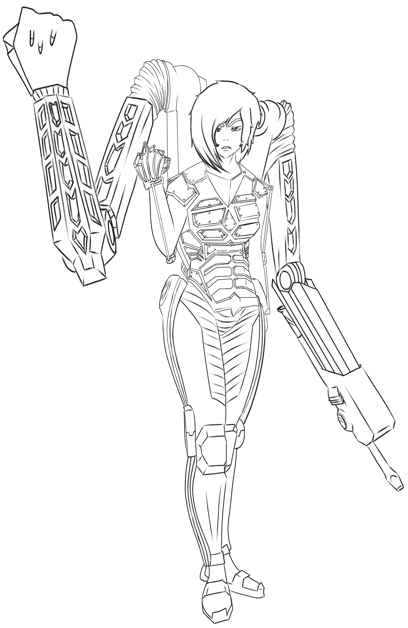 Wallpaper #EBqIT5MB1yWOL4qgrX-V170 Made This Girl with a Bionic Arm Apparatus by Xanderartshop on Newgrounds