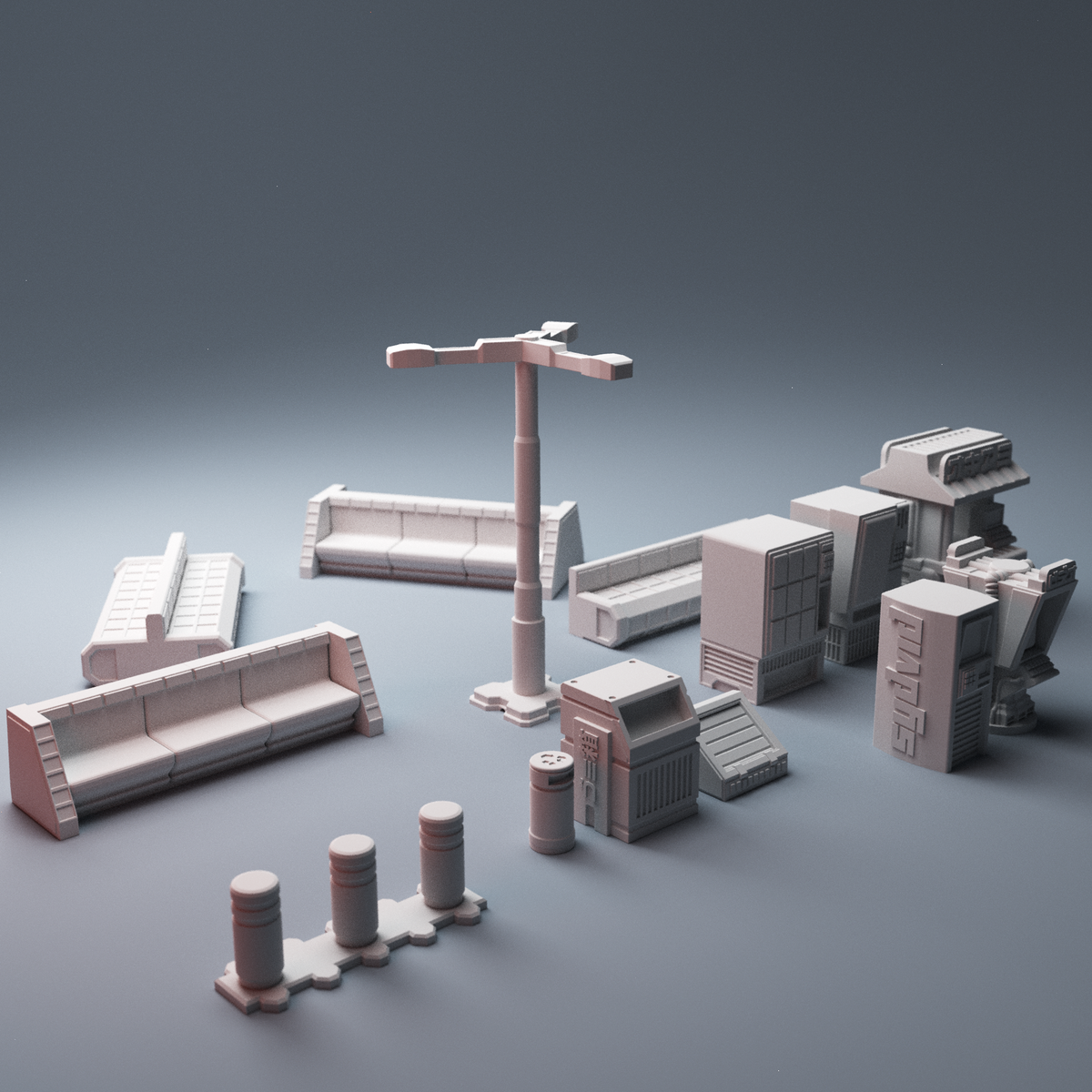 Wallpaper #33Q3wY4B_8f4nGFaV21255 Cyberpunk Street Scatter Terrain 3D Printable 28mm Tabletop Wargaming